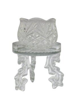 Vintage Pressed Glass Votive Candle Holder Reversible Pedestal Base Ornate Stars
